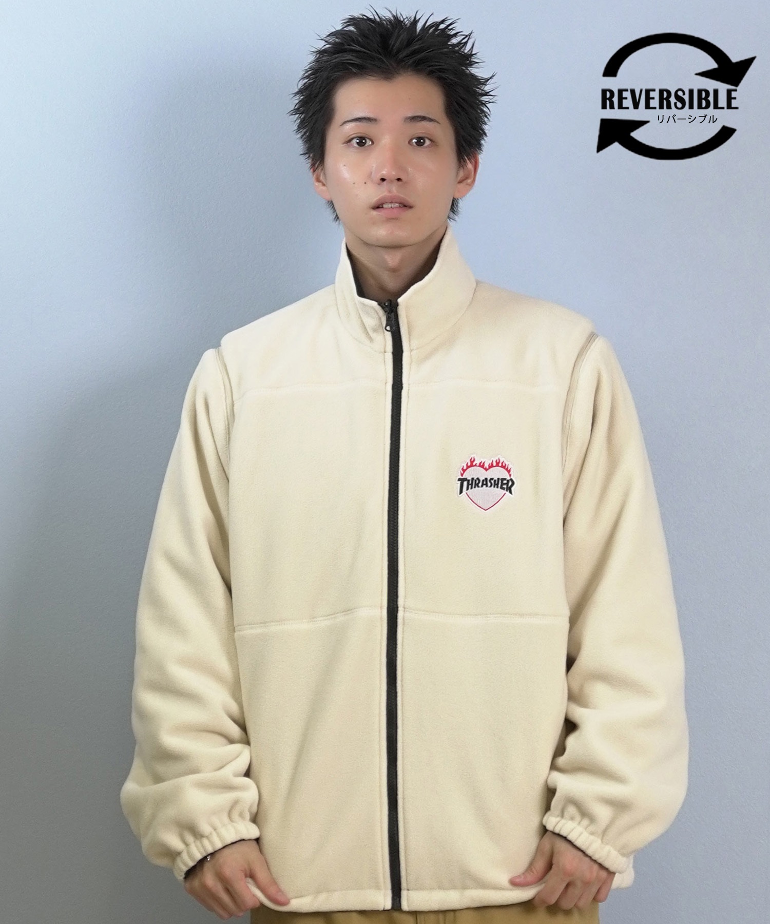 THRASHER スラッシャー ジャケット メンズ リバーシブル 4WAY ロゴ