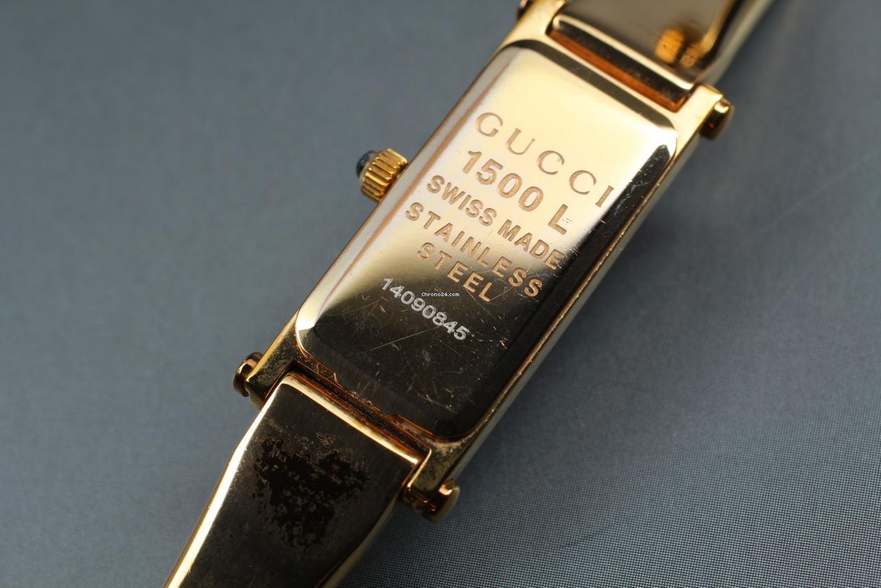 Gucci 1500L Gold 1P Diamond Shell Dial Quartz Women's Watch für