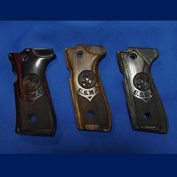 アルタモント ベレッタ92FS 木製グリップ USMC マーク入りチェッカー