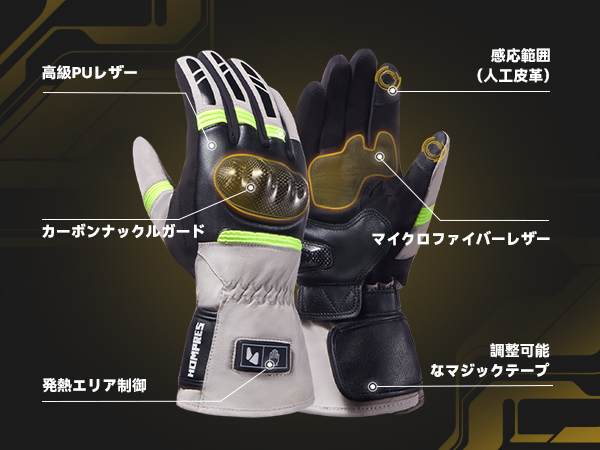 Amazon.co.jp: Hompres 電熱グローブ バイク パワーアップ11.1V 発熱