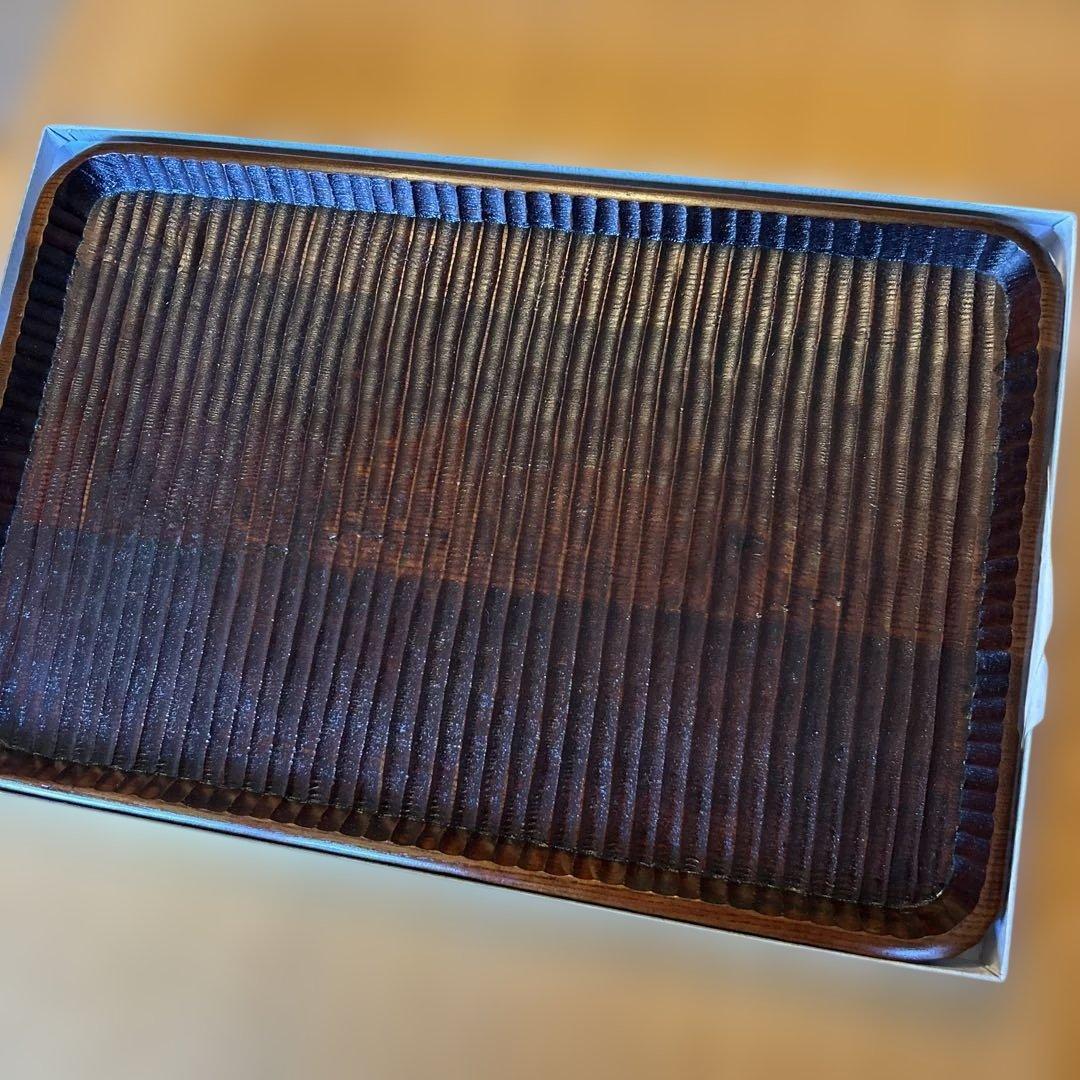 BAGEL我谷盆 木と漆の匠 彩 盆 新品 お盆 トレー 国産 木製 後藤塗 幅広 コーヒートレー 本漆塗り 香川漆器