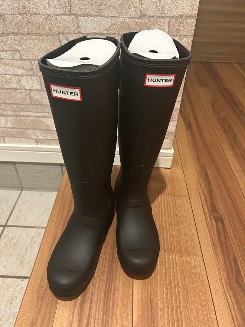 HUNTER ブラック 長靴 38 ハンター　24cm レインブーツ HUNTER（ハンター） 爆買 長靴 ユニセックス ロングブーツ 7000 HUNTER