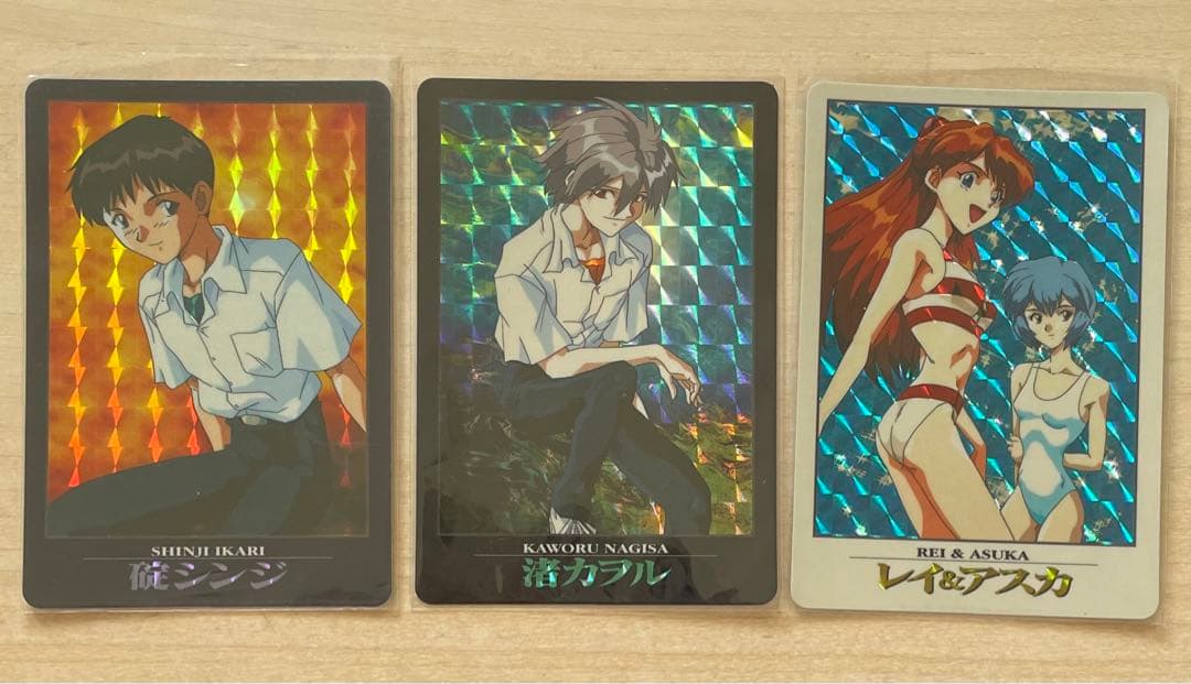 新世紀エヴァンゲリオン カードダス 1997年 碇シンジ 渚カヲル レイ&アスカ エヴァカード】シンジ＆レイ＆アスカ＆カヲル＆トウジ【カードダス