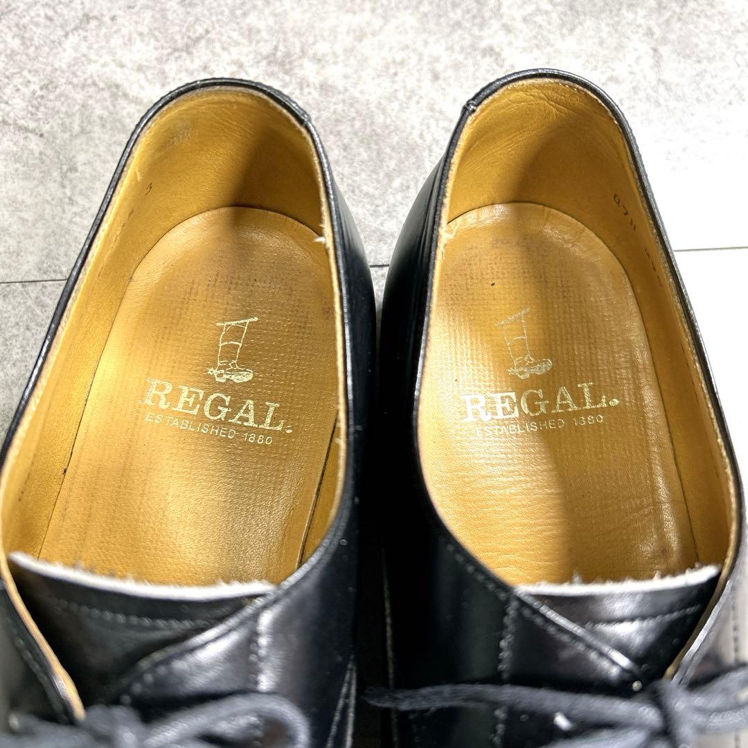 未使用級【REGAL】ビジネスシューズ/ストレートチップ/キャップトゥ