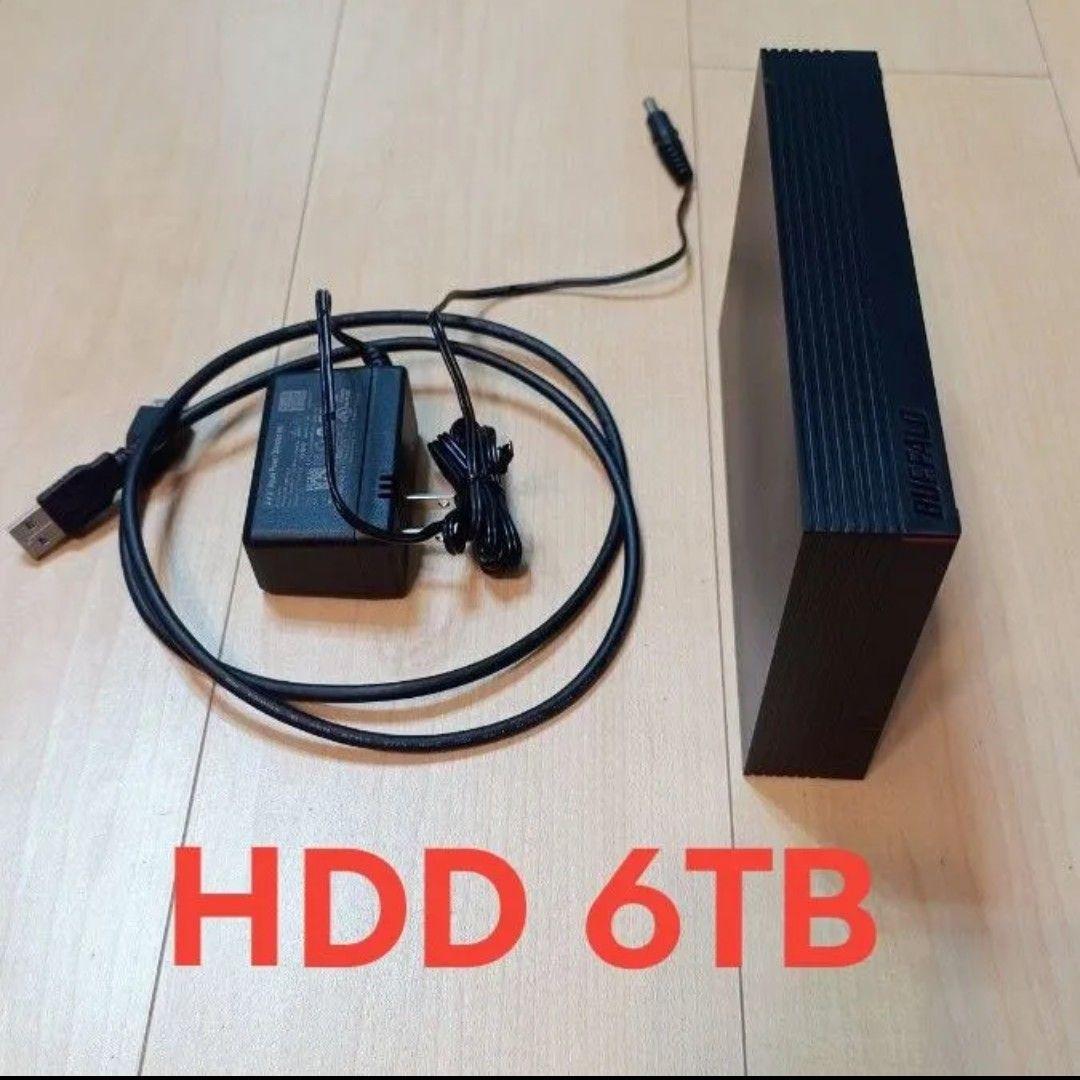 BUFFALO 外付けハードディスク 6TB USB接続 HD-LE6U3-BB 外付けHDD USB-A接続 テレビ・パソコン両対応 ブラック