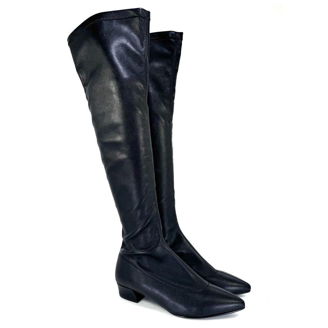 【FABIO RUSCONI】 ニーハイブーツ （24cm） ストレッチ素材 ファビオルスコーニ FABIO RUSCONI ストレッチニーハイブーツ