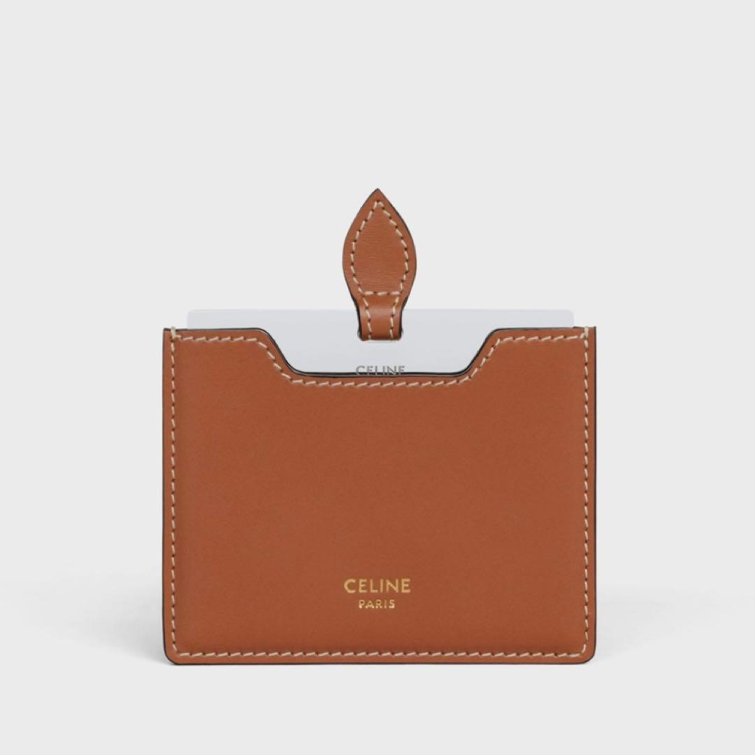 完売品　セリーヌ　新品未使用　鏡付きポーチ　ミラー　手鏡　スムースカーフスキン CELINE】ストラップ付きクラッチ スムースカーフスキン (CELINE