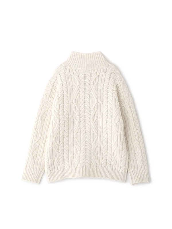 ダブルジップケーブルニットカーディガン(F OFF WHITE): トップス